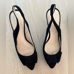 Marc Fisher Black Suede Slingback Heels - size 8